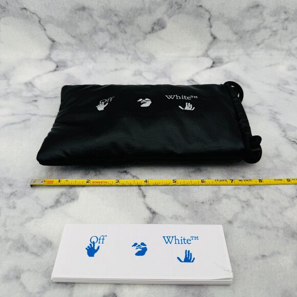 Off-White Sunglasses Case, Black Padded Drawstring Shoulder Bag, Cleaning Cloth - Picture 3 of 7